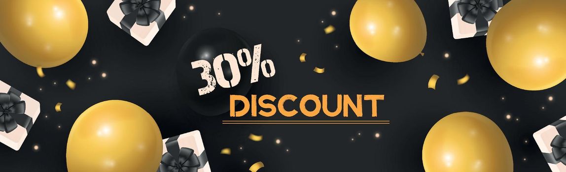 Festive discount, template for advertising balloons - Vector illustration