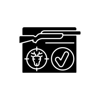 Resident hunting license black glyph icon