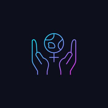 Feminism support gradient vector icon for dark theme