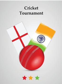 illustration of elements of Cricket Sport Background