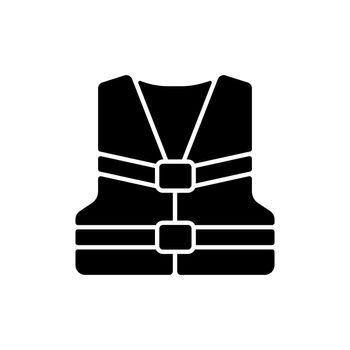 Life jacket black glyph icon