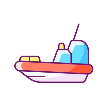Rescue boat RGB color icon