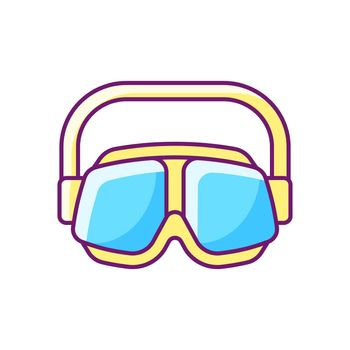Swimming goggles RGB color icon