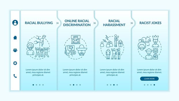 Racism in society onboarding vector template