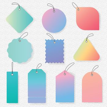 Pastel tag sticker, blank vector simple clipart text space collection