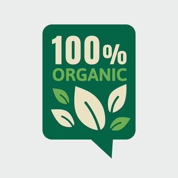100% organic badge sticker vector for food marketing campaign

 