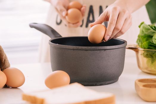 to boilling the egg put an egg to the pot