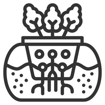 Hydroponic icon design outline style