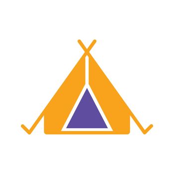 Tourist tent glyph icon. Camping and Hiking sign