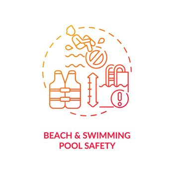 Beach and swimming pool safety concept icon