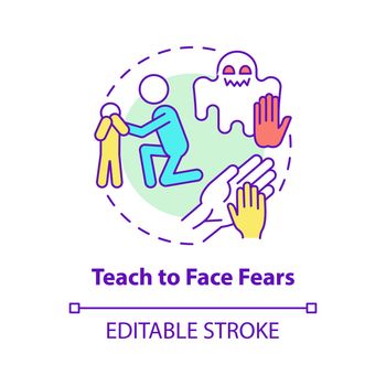 Teach to face fears concept icon