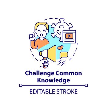 Challenge common knowledge concept icon