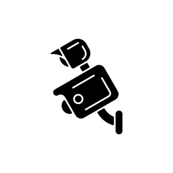 Floodlight camera black glyph icon