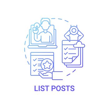 List posts concept icon