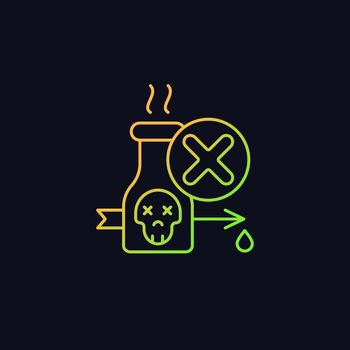 Illegal poison hunting gradient vector icon for dark theme