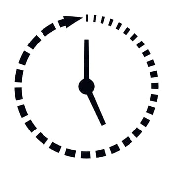 Passage of time icon, clock missing time, vector concept fast lifestyle