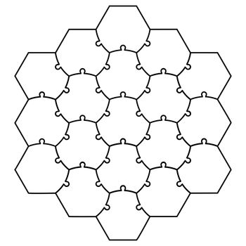 Hexagonal jigsaw puzzle template puzzle vector puzzle form a honeycomb