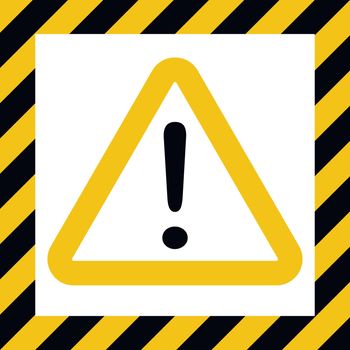Hazard symbol sign, exclamation mark, warn caution construction, vector striped background, hazard mark safety, ..Attention