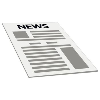 newspaper news cover page icon, mockup template first page news, isometry perspective