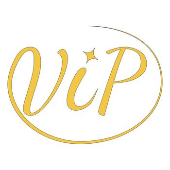 Icon sign VIP very important person vector calligraphy word vip