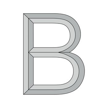 logo three-dimensional letter B, vector capital second letter alphabet b symbol privacy and origin