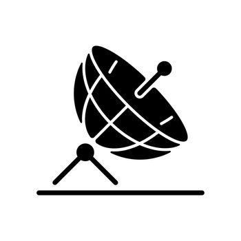 Satellite dish black glyph icon