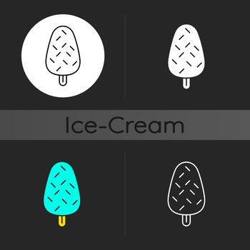 Vanilla ice cream with sprinkles dark theme icon