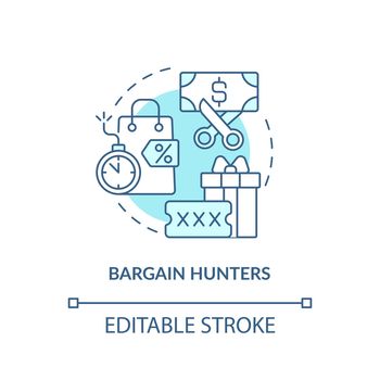 Bargain hunters concept icon