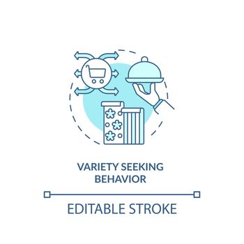 Variety seeking behavior concept icon