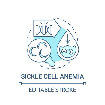 Sickle cell anemia blue concept icon