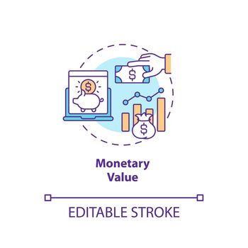 Monetary value concept icon
