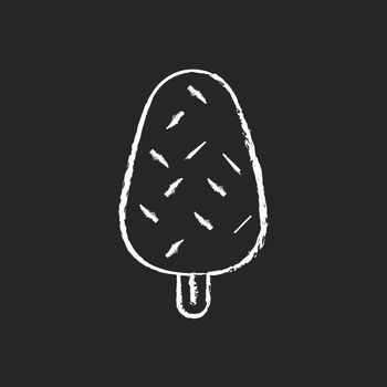 Vanilla ice cream with sprinkles chalk white icon on black background