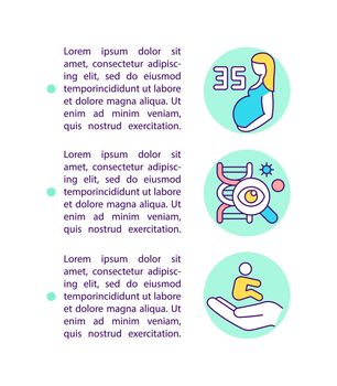 Pregnancy after age 35 concept line icons with text