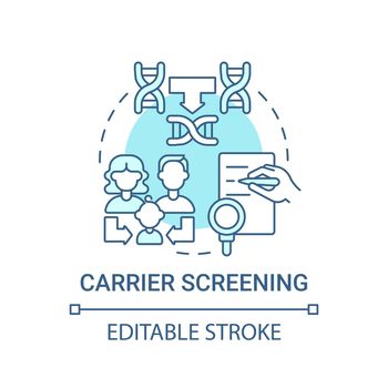 Carrier screening blue concept icon