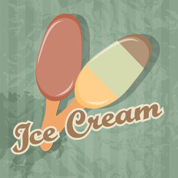 Retro ice cream background. Vector illustration