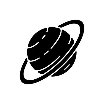 Saturn black glyph icon