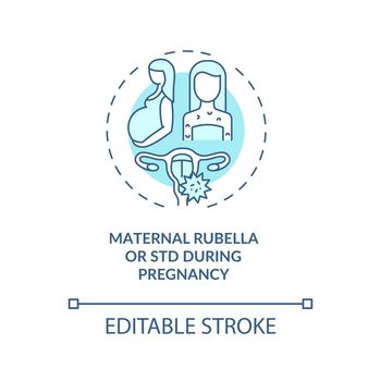 Maternal rubella and STD during pregnancy concept icon