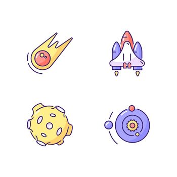 Astronautic RGB color icons set