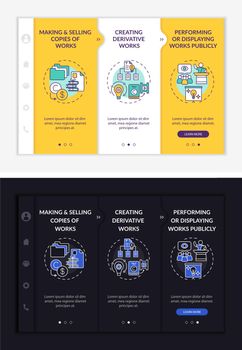 Special author rights onboarding vector template