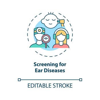 Screening for ear diseases concept icon