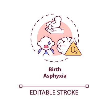 Birth asphyxia concept icon