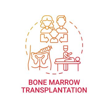 Bone marrow transplantation red gradient concept icon