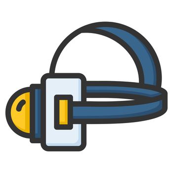 Headlamp icon design outline color style