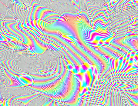 Psychedelic Rainbow Background LSD Colorful Wallpaper. Abstract Hypnotic Illusion. Hippie Retro Texture