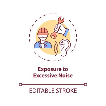 Exposure to excessive noise concept icon