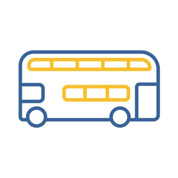 Double decker bus flat vector icon. Graph symbol for travel and tourism web site and apps design, logo, app, UI