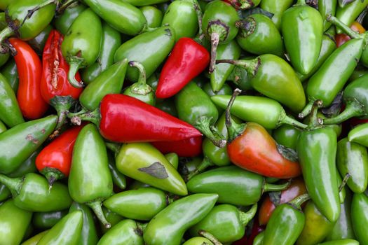 Green hot jalapeno chili peppers