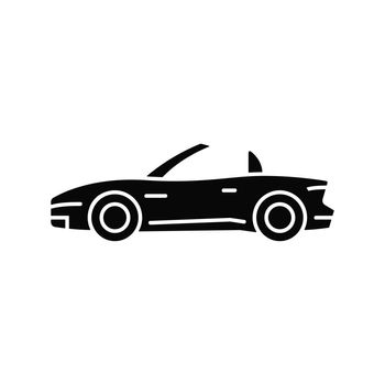 Convertible car black glyph icon