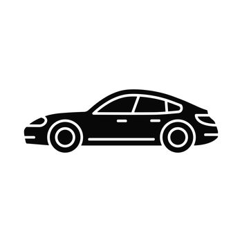 Sports sedan black glyph icon