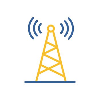 Communication antenna vector icon. Navigation sign. Graph symbol for travel and tourism web site and apps design, logo, app, UI